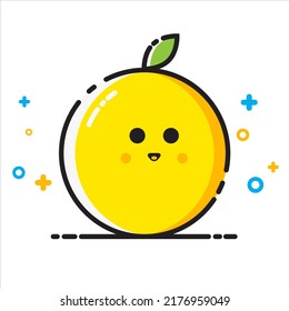 Cartoon icon modern orange fruit, vector illustrator