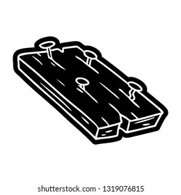 icono de caricatura de uñas en un tablero