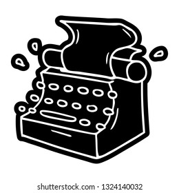cartoon icon of old school typewriter