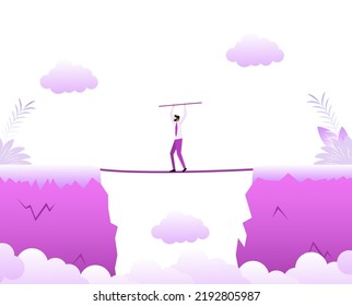 Cartoon icon with people chasm. Business concept. Team concept.