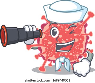 A cartoon icon of polyploviricotina Sailor with binocular