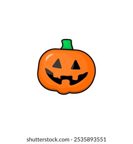 Cartoon icon of pumkin. Pumkin icon. Halloween icon concept isolated vector illustration.
