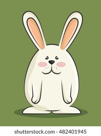 cartoon icon rabbit design isolated
