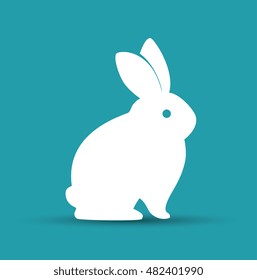 cartoon icon rabbit design isolated