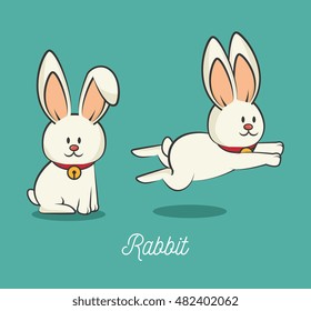 cartoon icon rabbit design isolated