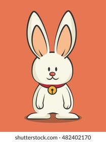 cartoon icon rabbit design isolated