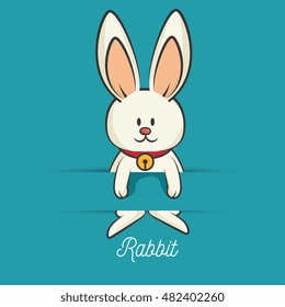 cartoon icon rabbit design isolated