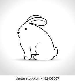 cartoon icon rabbit design isolated