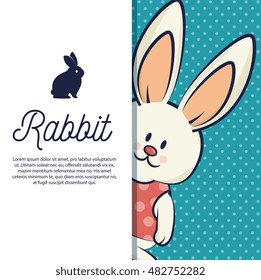 cartoon icon rabbit design isolated