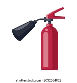 Cartoon icon with red cartoon fire extinguisher vector illustration