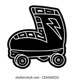 cartoon icon roller skate boot