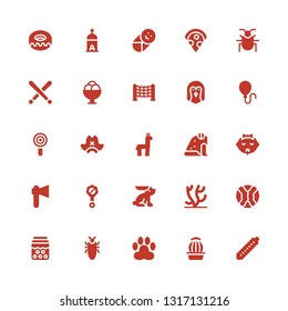 cartoon icon set. Collection of 25 filled cartoon icons included Caterpillar, Cactus, Paw, Cockroach, Bubble, Cabbage, Coral, Rabbit, Rattle, Axe, Baby, Frog, Alpaca, Pirate hat