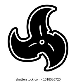 icono de caricatura de una estrella de lanzamiento de ninja