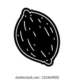 cartoon icon of a single walnut