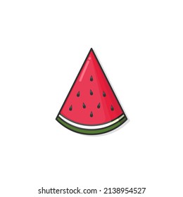 Cartoon icon of slice watermelon. Slice watermelon icon. Fresh, fruit, and whole. Fruit cartoon icon.