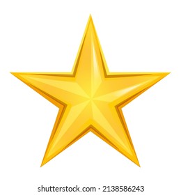 Icono de dibujos animados con estrella de dibujos animados. Fondo amarillo. Diseño Ui. Ilustración vectorial aislada. Gráfico vectorial.