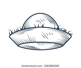 cartoon icon of a straw hat icon isolated