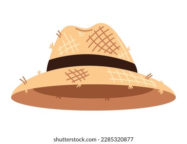 cartoon icon of a straw hat isolated