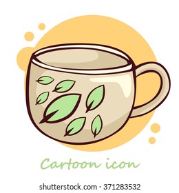 cartoon icon of tea and sweet. vector illustration