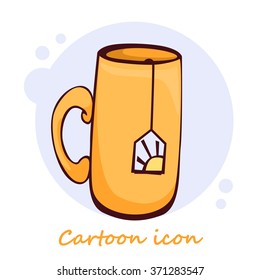 cartoon icon of tea and sweet. vector illustration