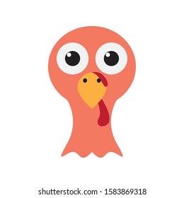 Cartoon icon of a turkey. Thanksgiving season - Vector