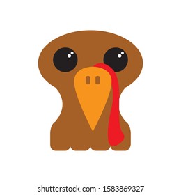 Cartoon icon of a turkey. Thanksgiving season - Vector