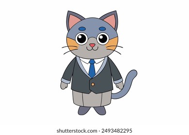 cartoon, icon, vector, illustration, cat, professor, academic, feline, cute, character, drawing, design, art, mascot, educational, scholar, whimsical, digital, fun, teacher, playful, school, unique, c