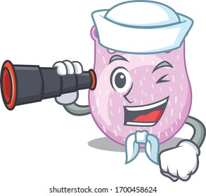 A cartoon icon of viridans streptococci Sailor with binocular