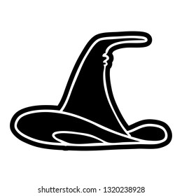 cartoon icon of a witches hat