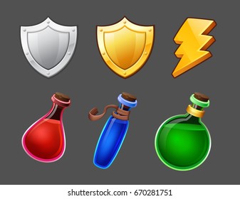 Cartoon icons set. Vector illustration
