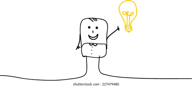 Cartoon with idea concept