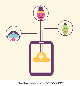 cartoon idea concept vector, flat style