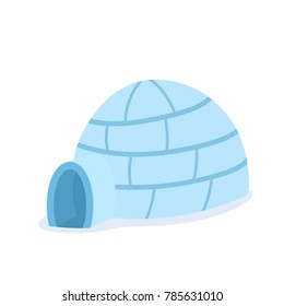 Cartoon igloo icon. Clipart image isolated on white background.