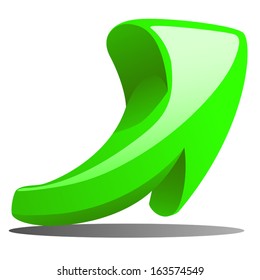 cartoon illustraion of green warp pointer with light shadow