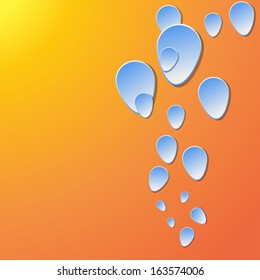 cartoon illustraion of orange abstract background with bubbles