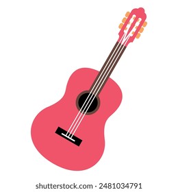 Cartoon Illustratio Of A Spanish Guitar Isolated