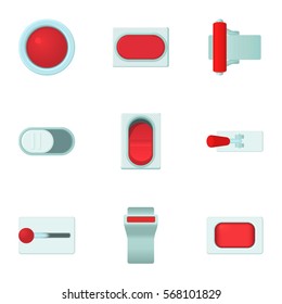 Cartoon illustration of 9 button vector icons for web