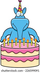 Cartoon Illustration Aardvark Birthday Cake Stock Vector (Royalty Free ...