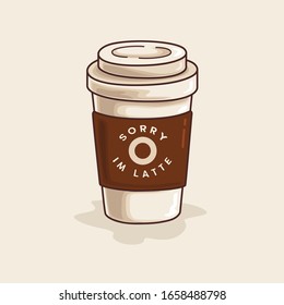 Cartoon illustration about Coffe Cup with quote on it - Vector based and layered colors