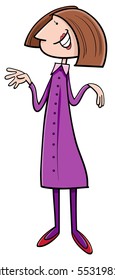 Cartoon Illustration of Adult Woman Character
