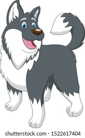 Cartoon illustration of Alaskan Malamute dog