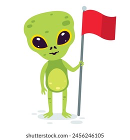 Cartoon Illustration Of An Alien