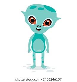 Cartoon Illustration Of An Alien