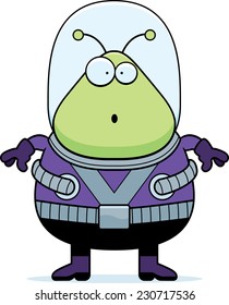 A cartoon illustration of an alien looking surprised.