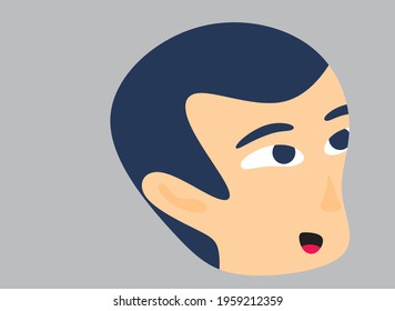 A cartoon illustration of amazed face expression