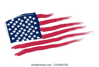 cartoon illustration of the American flag