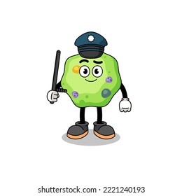 Cartoon Illustration of amoeba police , character design