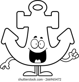 A cartoon illustration of an anchor with an idea.