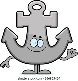 A cartoon illustration of an anchor waving.