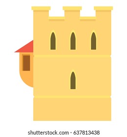 Cartoon illustration of ancient fortress vector icon for web